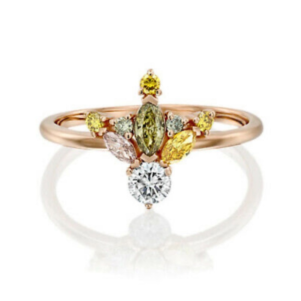 New 18k gold plated diamond Ring